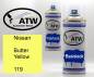 Preview: Nissan, Butter Yellow, 119: 400ml Sprühdose + 400ml Klarlack - Set, von ATW Autoteile West.